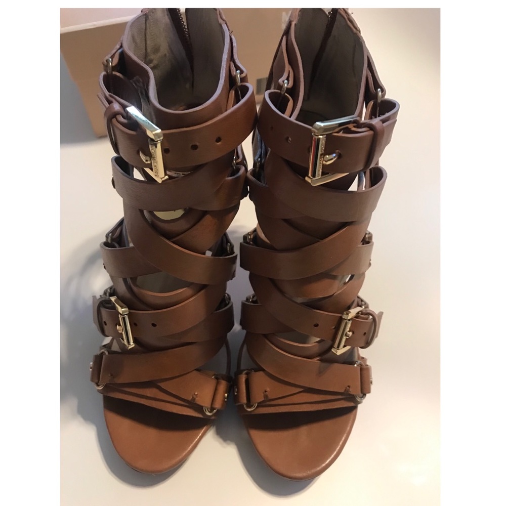 Michael Kors Leonia Strappy Bootie in Dark Khaki